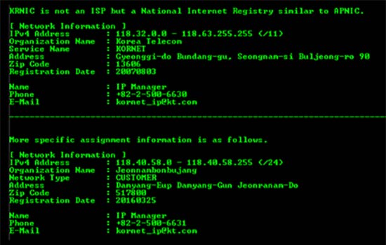 Whois data